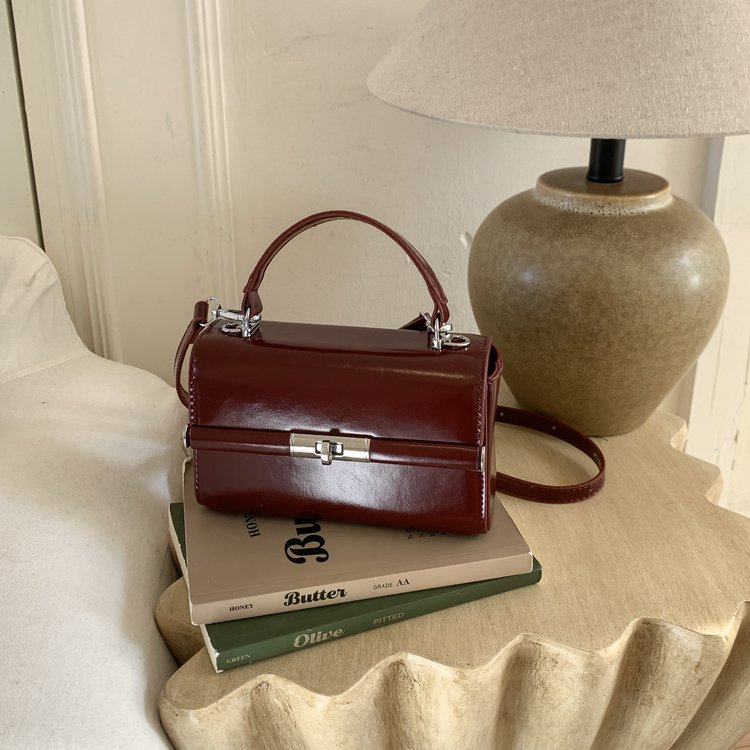 Vintage Fashion Paris - Luxe lederen, modieuze, elegante crossbody tas,