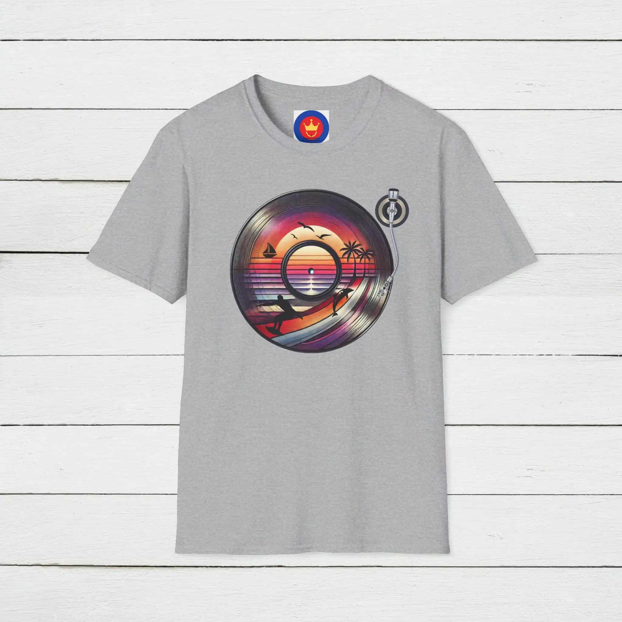 Vintage Vibes Fashion - Retro strand vinyl T-shirt vintage kustmuziek