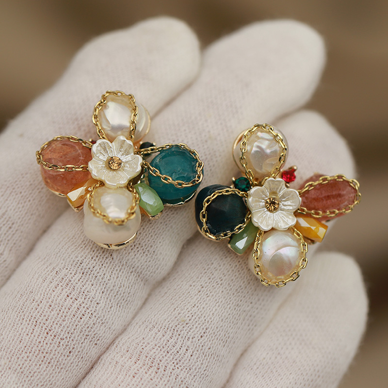 Vintage Fashion Jewelry Brands - Nieuwe Sight Design Unieke Kristallen Bloem
