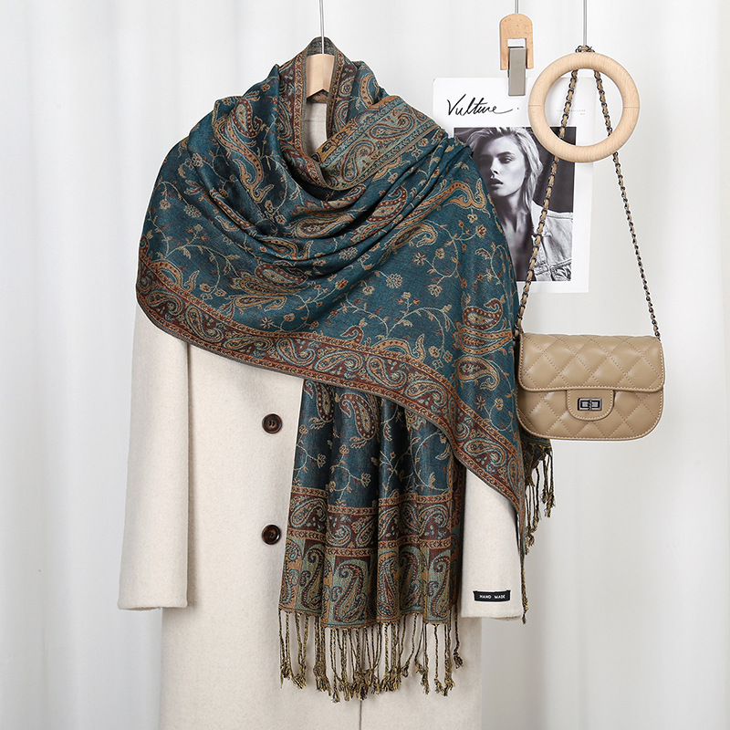 Vintage Fashion Hijab - Boheemse Cashew Print Sjaal Voor Vrouwen