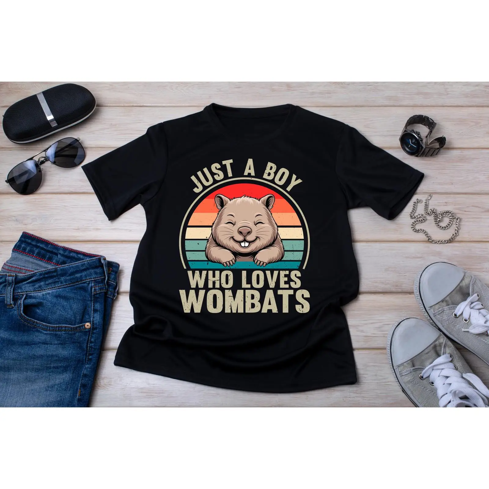 Vintage Fashion Australia - Wombat T-shirt Vintage Buideldier Australië Natuurliefhebber