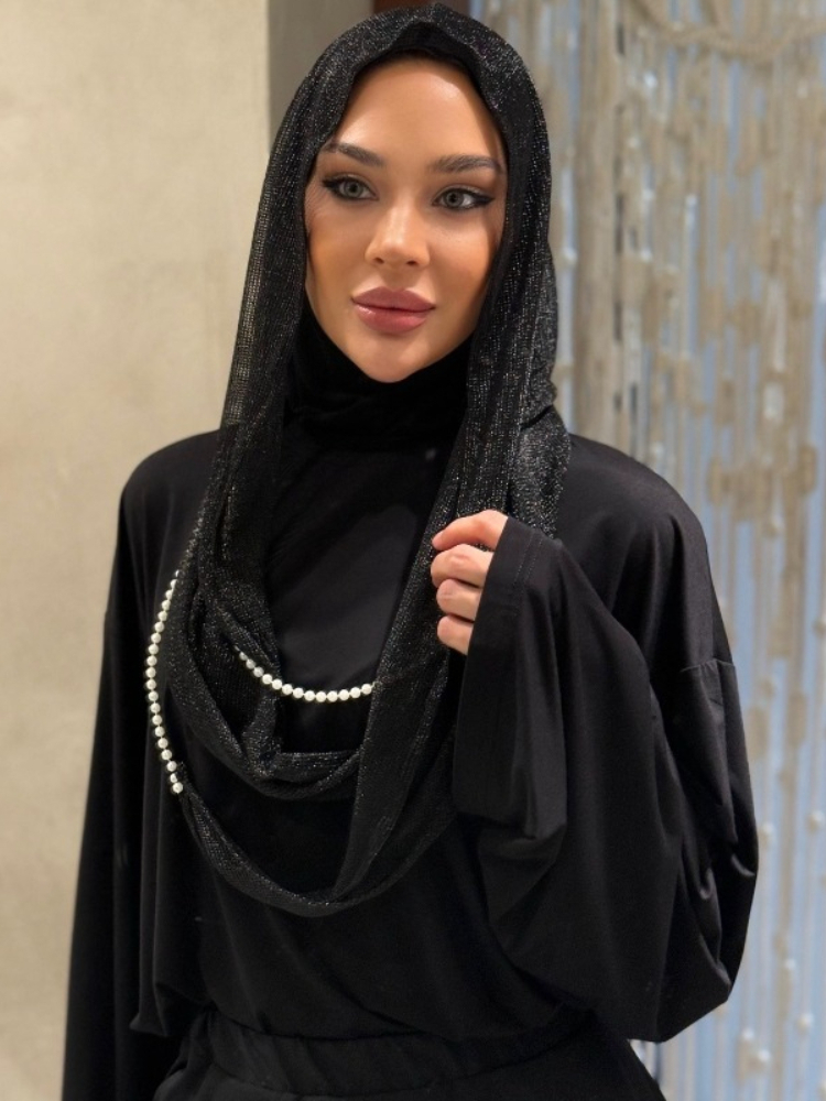 Vintage Fashion Hijab - Nieuwe Dubai Hood Hijab Parelkoord Vintage