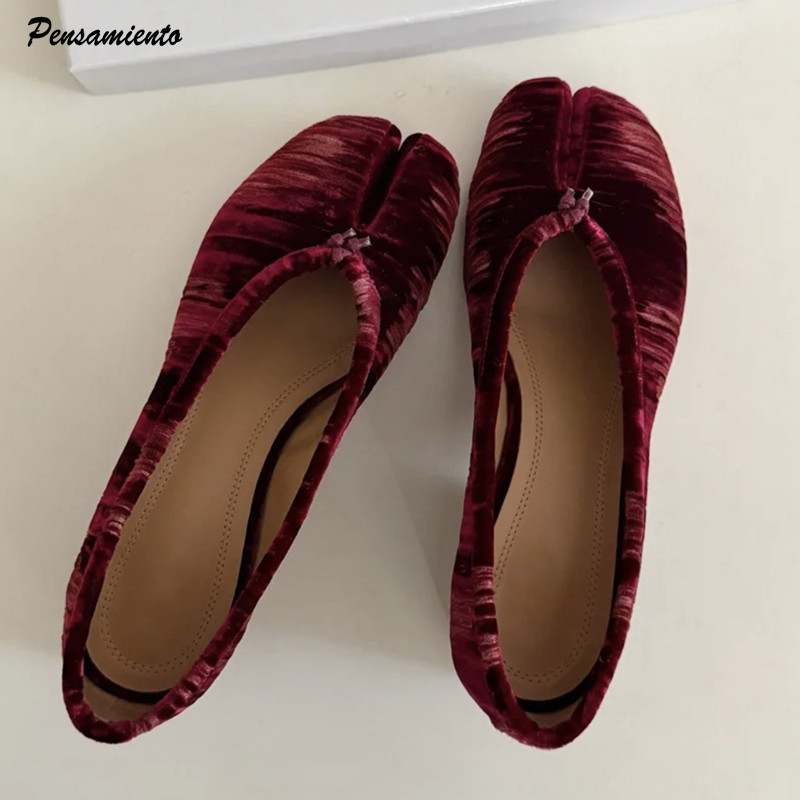 Vintage Fashion Aesthetic - Mode geplooide designer flanel split-toe dames