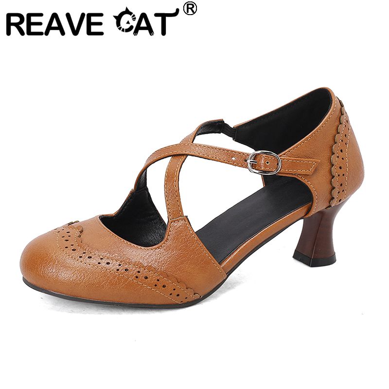 Vintage Fashion Plus Size - REAVE CAT Vintage Dames Dagelijkse Pumps