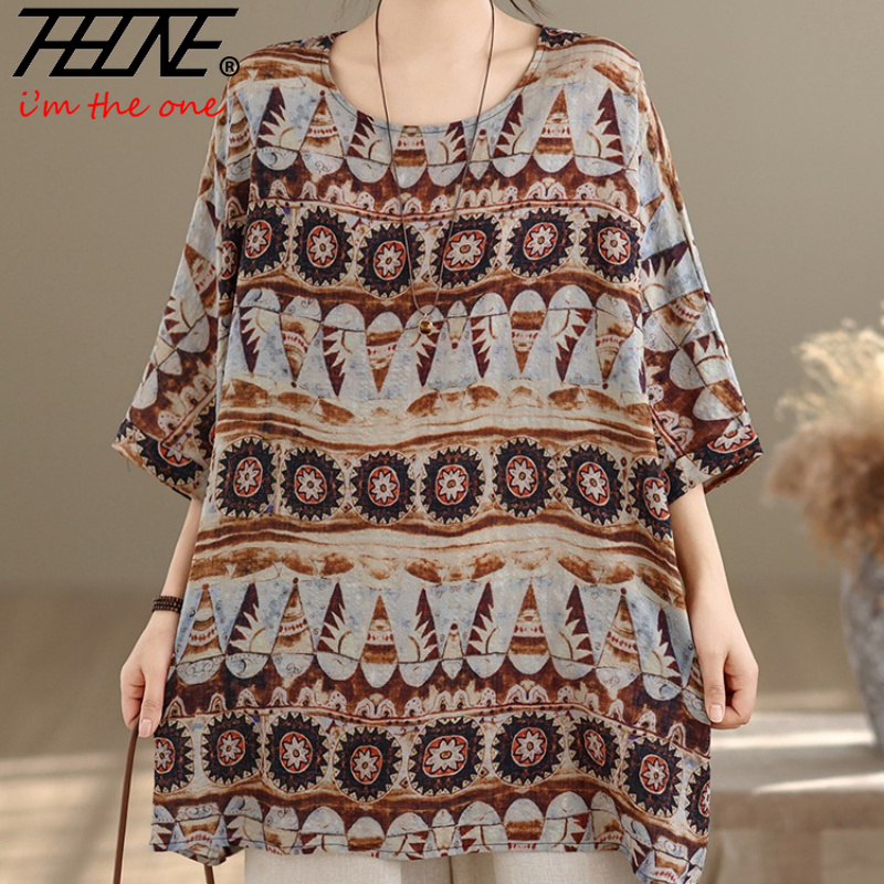 Vintage Fashion Plus Size - THHONE Plus Size Mode Zomer Damesblouse