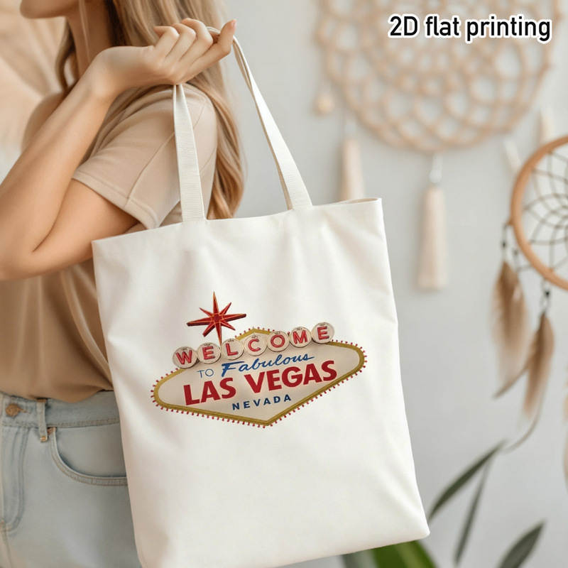 Vintage Fashion Las Vegas - Een vintage Las Vegas welkomstbord-totebag, geschikt