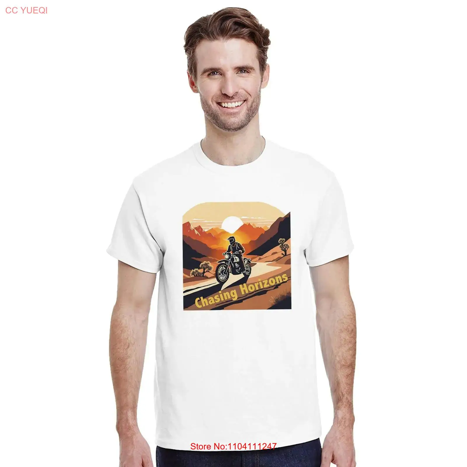 Vintage Vibes Fashion - T-shirt motoravonturier De horizon najagen Adventure