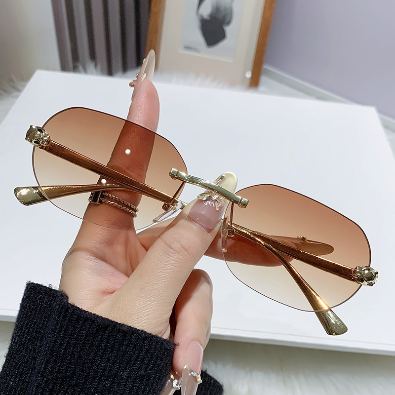 Vintage Fashion Tiktok - ZXIAC Trend Retro Randloze Vierkante Zonnebril