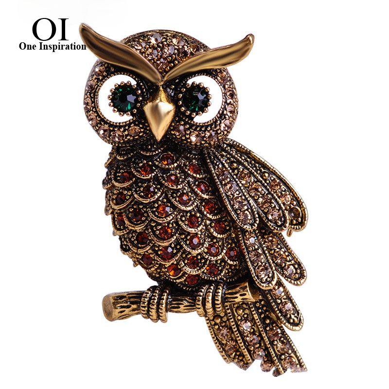 Vintage Fashion Hijab - Bucomeoi Grote Vogel Uilen Vintage Broches