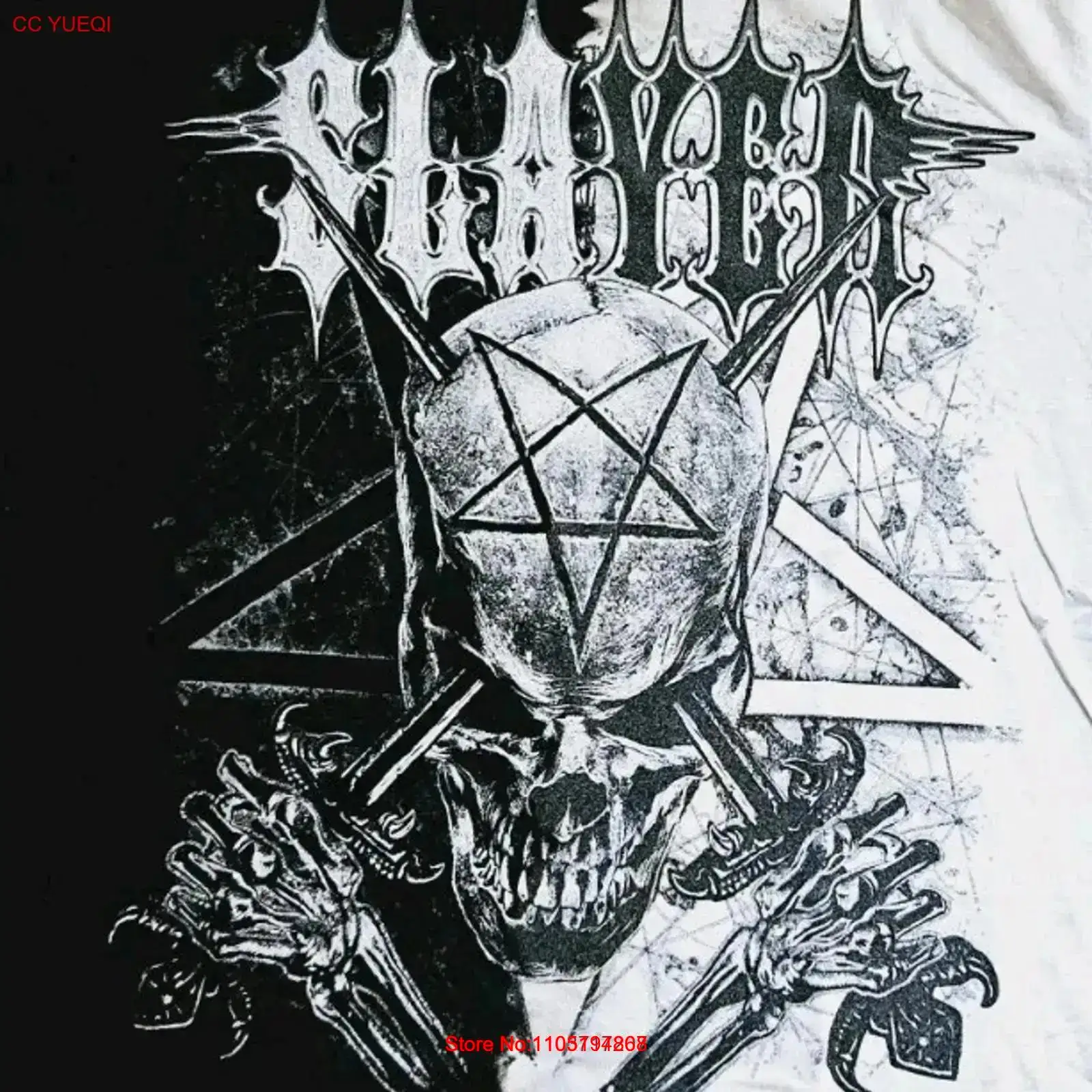 Tie Dye Shirt Vintage - Slayer Band Thrash Heavy Metal Zwart