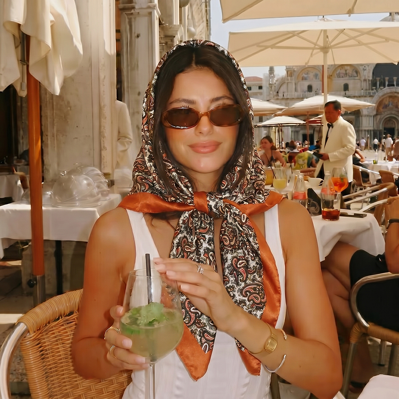 Vintage satijnen vierkante sja - Vintage Fashion Hijab recensie en prijs