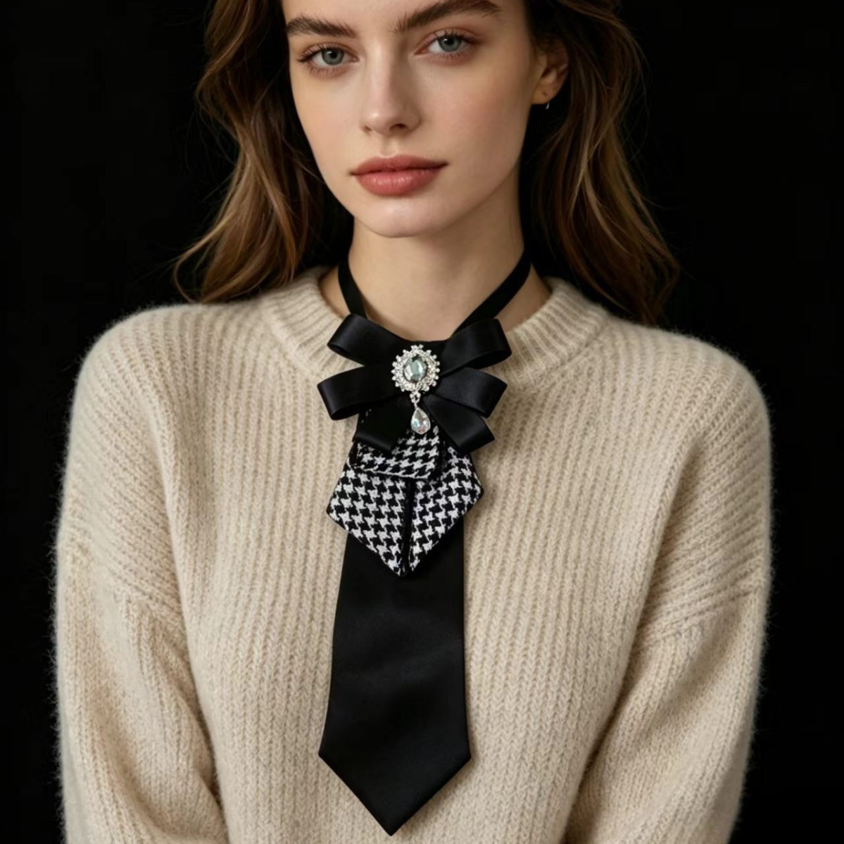 Vintage preppy houndstooth str - Vintage Fashion Ornaments recensie en prijs