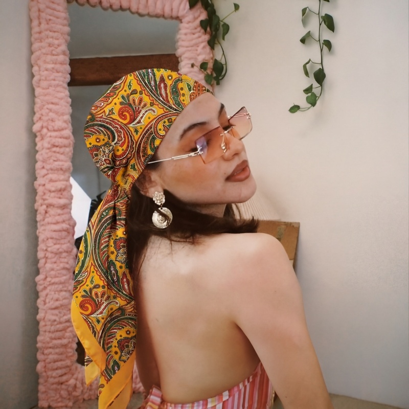 Vintage satijnen vierkante sja - Vintage Fashion Hijab recensie en prijs