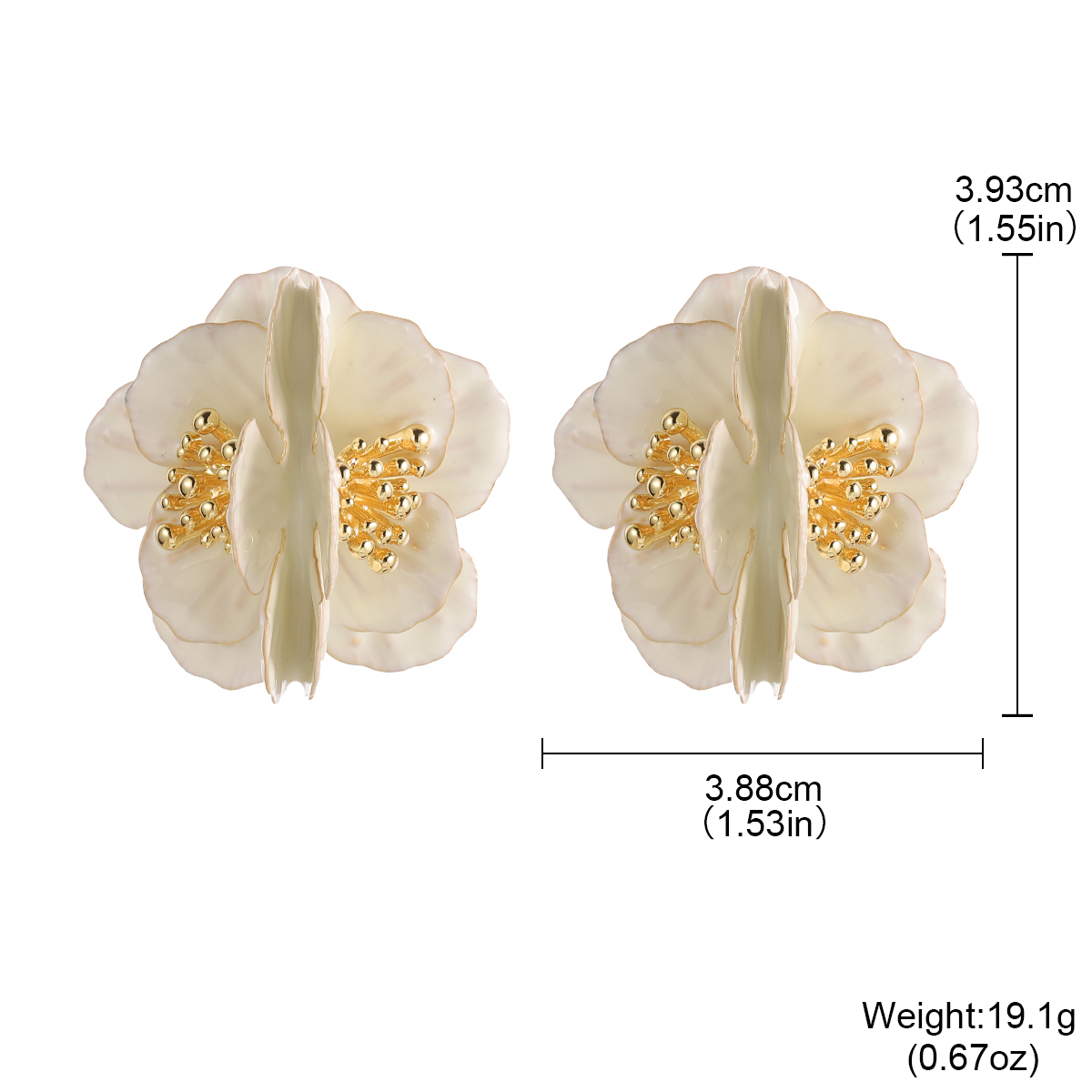 Grote witte bloemvormige oorha - Vintage Fashion Runway recensie en prijs