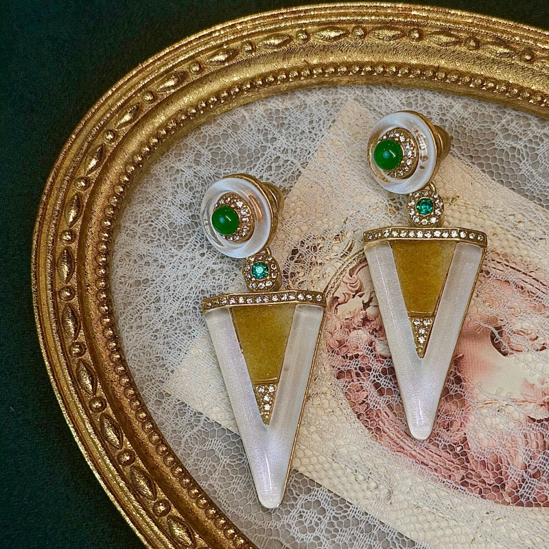 Vintage groen geglazuurde glet - Vintage Fashion Jewelry Brands recensie en prijs