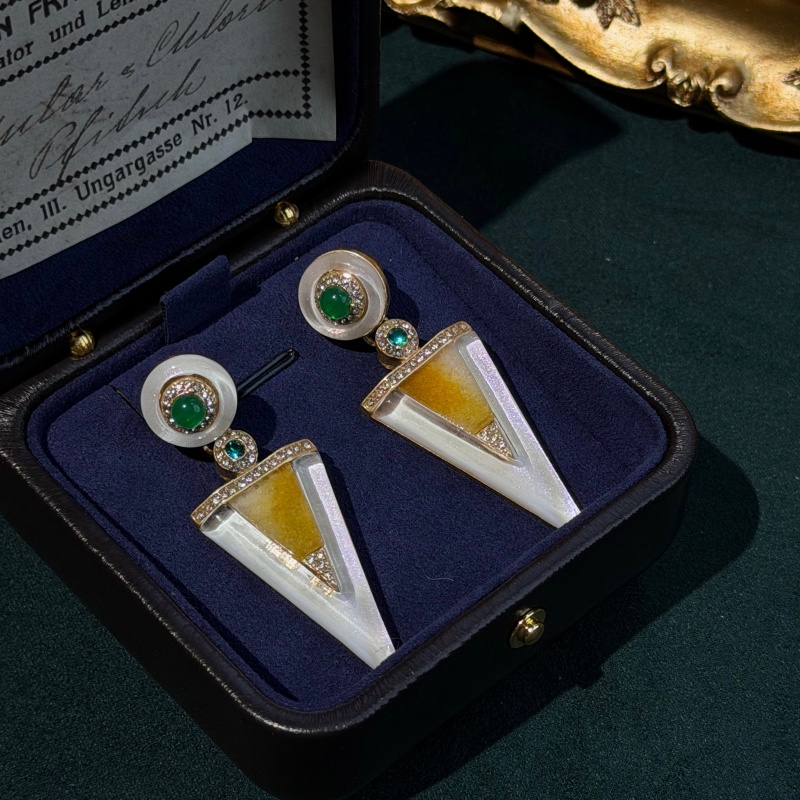 Vintage groen geglazuurde glet - Vintage Fashion Jewelry Brands recensie en prijs