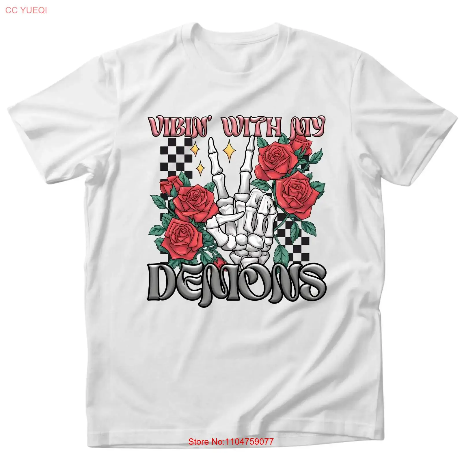Vibing met mijn demonen T-shir - Vintage Vibes Fashion recensie en prijs