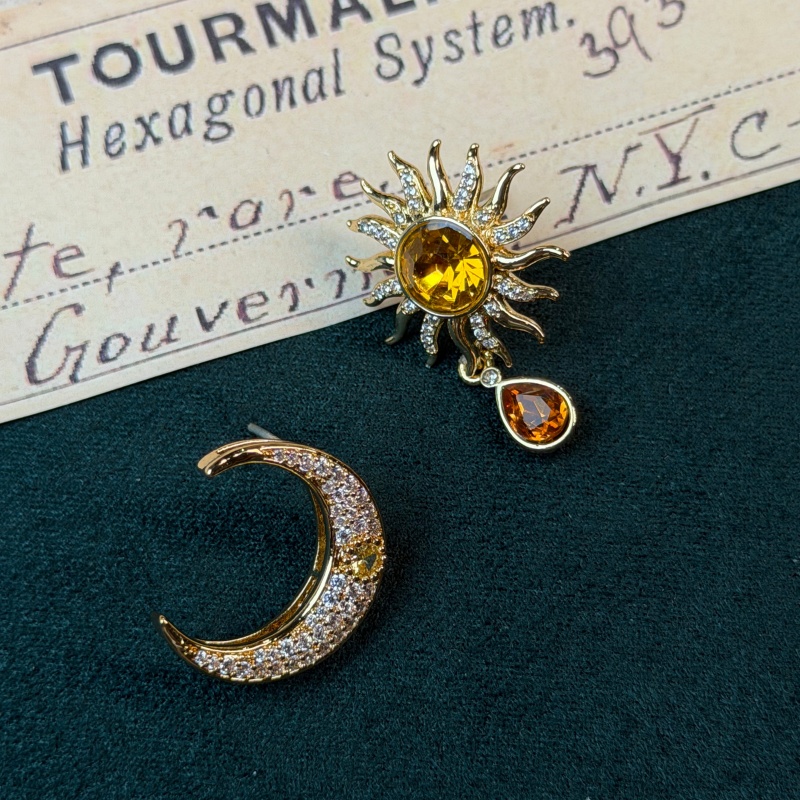 Vintage gele kristallen zon-ma - Vintage Fashion Jewelry Brands recensie en prijs