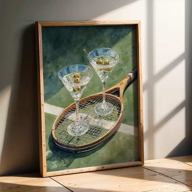 Vintage poster met tennisclubt - Vintage Fashion Club recensie en prijs